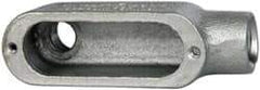 Cooper Crouse-Hinds - Form 5, LB Body, 1/2" Trade, Rigid Malleable Iron Conduit Body - Oval, 4.68" OAL, 4-1/2 cc Capacity, Gray - Apex Tool & Supply