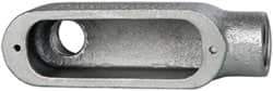 Cooper Crouse-Hinds - Form 5, LB Body, 3/4" Trade, Rigid Malleable Iron Conduit Body - Oval, 5.37" OAL, 7-1/2 cc Capacity, Gray - Apex Tool & Supply