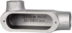 Cooper Crouse-Hinds - Form 5, LL Body, 1" Trade, Rigid Malleable Iron Conduit Body - Oval, 6.2" OAL, 12-1/2 cc Capacity, Gray - Apex Tool & Supply