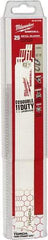 Milwaukee Tool - 12" Long x 1" Thick, Steel Reciprocating Saw Blade - Straight Profile, 18 TPI, Toothed Edge - Apex Tool & Supply