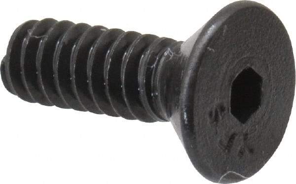 Value Collection - #6-32 UNC Hex Socket Drive, 82° Flat Screw - Alloy Steel, Black Oxide Finish, Fully Threaded, 7/16" OAL - Apex Tool & Supply