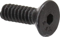 Value Collection - #6-32 UNC Hex Socket Drive, 82° Flat Screw - Alloy Steel, Black Oxide Finish, Fully Threaded, 7/16" OAL - Apex Tool & Supply