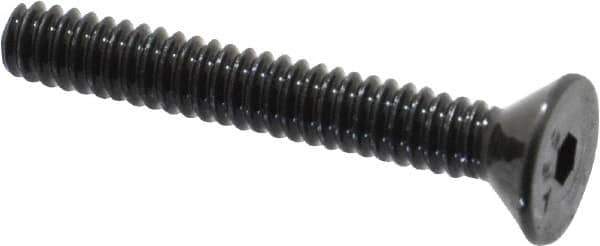 Value Collection - #6-32 UNC Hex Socket Drive, 82° Flat Screw - Alloy Steel, Black Oxide Finish, Fully Threaded, 1" OAL - Apex Tool & Supply