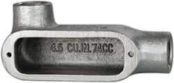 Cooper Crouse-Hinds - Form 5, LL Body, 1/2" Trade, Rigid Malleable Iron Conduit Body - Oval, 4.68" OAL, 4-1/2 cc Capacity, Gray - Apex Tool & Supply