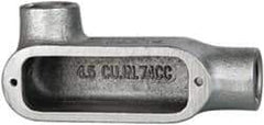 Cooper Crouse-Hinds - Form 5, LL Body, 1/2" Trade, Rigid Malleable Iron Conduit Body - Oval, 4.68" OAL, 4-1/2 cc Capacity, Gray - Apex Tool & Supply