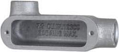 Cooper Crouse-Hinds - Form 5, LL Body, 3/4" Trade, Rigid Malleable Iron Conduit Body - Oval, 5.37" OAL, 7-1/2 cc Capacity, Gray - Apex Tool & Supply