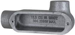 Cooper Crouse-Hinds - Form 5, LR Body, 1" Trade, Rigid Malleable Iron Conduit Body - Oval, 6.2" OAL, 12-1/2 cc Capacity, Gray - Apex Tool & Supply