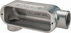 Cooper Crouse-Hinds - Form 5, LR Body, 1-1/4" Trade, Rigid Malleable Iron Conduit Body - Oval, 8.12" OAL, 32 cc Capacity, Gray - Apex Tool & Supply