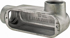 Cooper Crouse-Hinds - Form 5, LR Body, 1-1/2" Trade, Rigid Malleable Iron Conduit Body - Oval, 8.12" OAL, 35.3 cc Capacity, Gray - Apex Tool & Supply