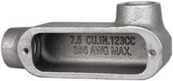 Cooper Crouse-Hinds - Form 5, LR Body, 3/4" Trade, Rigid Malleable Iron Conduit Body - Oval, 5.37" OAL, 7-1/2 cc Capacity, Gray - Apex Tool & Supply