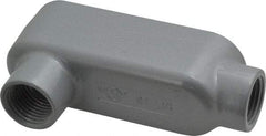 Cooper Crouse-Hinds - Form 5, LB Body, 1/2" Trade, IMC, Rigid Aluminum Conduit Body - Oval/Rectangle, 4.24" OAL, 4.35 cc Capacity, Silver - Apex Tool & Supply