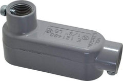 Cooper Crouse-Hinds - Form 5, LB Body, 1/2" Trade, EMT, IMC, Rigid Aluminum Conduit Body - Rectangle, 4.24" OAL, 4.35 cc Capacity, Gray - Apex Tool & Supply