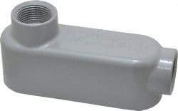 Cooper Crouse-Hinds - Form 5, LB Body, 3/4" Trade, IMC, Rigid Aluminum Conduit Body - Oval/Rectangle, 4.97" OAL, 7.3 cc Capacity, Silver - Apex Tool & Supply