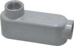 Cooper Crouse-Hinds - Form 5, LB Body, 3/4" Trade, IMC, Rigid Aluminum Conduit Body - Oval/Rectangle, 4.97" OAL, 7.3 cc Capacity, Silver - Apex Tool & Supply