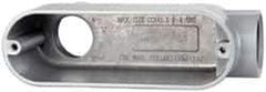 Cooper Crouse-Hinds - Form 5, LB Body, 1" Trade, IMC, Rigid Aluminum Conduit Body - Oval/Rectangle, 5.79" OAL, 12.2 cc Capacity, Silver - Apex Tool & Supply
