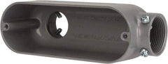 Cooper Crouse-Hinds - Form 5, LB Body, 1-1/4" Trade, EMT, IMC, Rigid Aluminum Conduit Body - Rectangle, 7.79" OAL, 32.3 cc Capacity, Gray - Apex Tool & Supply