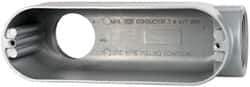 Cooper Crouse-Hinds - Form 5, LB Body, 2" Trade, IMC, Rigid Aluminum Conduit Body - Oval/Rectangle, 10.2" OAL, 71.2 cc Capacity, Silver - Apex Tool & Supply
