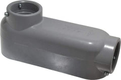 Cooper Crouse-Hinds - Form 5, LB Body, 2" Trade, EMT, IMC, Rigid Aluminum Conduit Body - Rectangle, 10.2" OAL, 71.2 cc Capacity, Gray - Apex Tool & Supply