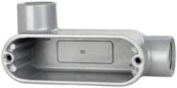 Cooper Crouse-Hinds - Form 5, LL Body, 1/2" Trade, IMC, Rigid Aluminum Conduit Body - Oval/Rectangle, 4.4" OAL, 4.35 cc Capacity, Silver - Apex Tool & Supply