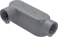 Cooper Crouse-Hinds - Form 5, LL Body, 1/2" Trade, EMT, IMC, Rigid Aluminum Conduit Body - Rectangle, 4.4" OAL, 4.35 cc Capacity, Gray - Apex Tool & Supply