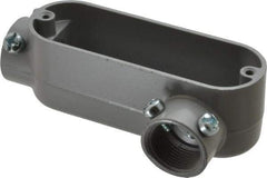 Cooper Crouse-Hinds - Form 5, LL Body, 3/4" Trade, EMT, IMC, Rigid Aluminum Conduit Body - Rectangle, 5.07" OAL, 7.3 cc Capacity, Gray - Apex Tool & Supply