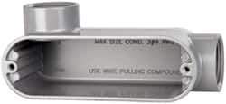 Cooper Crouse-Hinds - Form 5, LL Body, 1" Trade, IMC, Rigid Aluminum Conduit Body - Oval/Rectangle, 5.94" OAL, 12.2 cc Capacity, Silver - Apex Tool & Supply