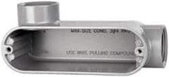 Cooper Crouse-Hinds - Form 5, LL Body, 1" Trade, IMC, Rigid Aluminum Conduit Body - Oval/Rectangle, 5.94" OAL, 12.2 cc Capacity, Silver - Apex Tool & Supply
