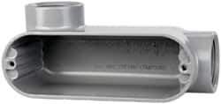 Cooper Crouse-Hinds - Form 5, LL Body, 1-1/2" Trade, IMC, Rigid Aluminum Conduit Body - Oval/Rectangle, 7.87" OAL, 35.8 cc Capacity, Silver - Apex Tool & Supply