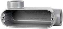 Cooper Crouse-Hinds - Form 5, LL Body, 1-1/2" Trade, IMC, Rigid Aluminum Conduit Body - Oval/Rectangle, 7.87" OAL, 35.8 cc Capacity, Silver - Apex Tool & Supply