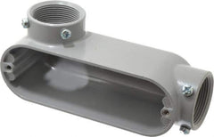 Cooper Crouse-Hinds - Form 5, LL Body, 1-1/2" Trade, EMT, IMC, Rigid Aluminum Conduit Body - Rectangle, 7.87" OAL, 35.8 cc Capacity, Gray - Apex Tool & Supply