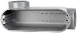 Cooper Crouse-Hinds - Form 5, LL Body, 2" Trade, IMC, Rigid Aluminum Conduit Body - Oval/Rectangle, 10.2" OAL, 69.7 cc Capacity, Silver - Apex Tool & Supply