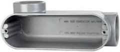 Cooper Crouse-Hinds - Form 5, LL Body, 2" Trade, IMC, Rigid Aluminum Conduit Body - Oval/Rectangle, 10.2" OAL, 69.7 cc Capacity, Silver - Apex Tool & Supply