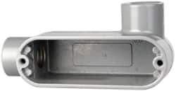 Cooper Crouse-Hinds - Form 5, LR Body, 1/2" Trade, IMC, Rigid Aluminum Conduit Body - Oval/Rectangle, 4.4" OAL, 4.35 cc Capacity, Silver - Apex Tool & Supply