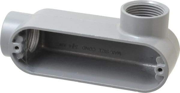 Cooper Crouse-Hinds - Form 5, LR Body, 1" Trade, IMC, Rigid Aluminum Conduit Body - Oval/Rectangle, 5.94" OAL, 12.2 cc Capacity, Silver - Apex Tool & Supply