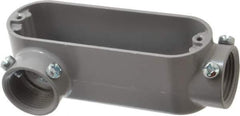 Cooper Crouse-Hinds - Form 5, LR Body, 1" Trade, EMT, IMC, Rigid Aluminum Conduit Body - Rectangle, 5.94" OAL, 12.2 cc Capacity, Gray - Apex Tool & Supply