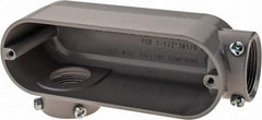 Cooper Crouse-Hinds - Form 5, LR Body, 1-1/4" Trade, EMT, IMC, Rigid Aluminum Conduit Body - Rectangle, 7.87" OAL, 35.8 cc Capacity, Gray - Apex Tool & Supply
