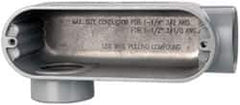 Cooper Crouse-Hinds - Form 5, LR Body, 1-1/2" Trade, IMC, Rigid Aluminum Conduit Body - Oval/Rectangle, 7.87" OAL, 35.8 cc Capacity, Silver - Apex Tool & Supply