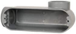 Cooper Crouse-Hinds - Form 5, LR Body, 2" Trade, IMC, Rigid Aluminum Conduit Body - Oval/Rectangle, 9.88" OAL, 69.7 cc Capacity, Silver - Apex Tool & Supply