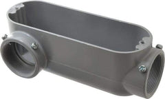 Cooper Crouse-Hinds - Form 5, LR Body, 2" Trade, EMT, IMC, Rigid Aluminum Conduit Body - Rectangle, 9.88" OAL, 69.7 cc Capacity, Gray - Apex Tool & Supply