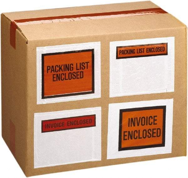 Nifty Products - 1,000 Piece, 5-1/2" Long x 4-1/2" Wide, Packing List Envelope - Blank, Clear - Apex Tool & Supply