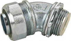 Cooper Crouse-Hinds - 1" Trade, Malleable Iron Threaded Angled Liquidtight Conduit Connector - Insulated - Apex Tool & Supply