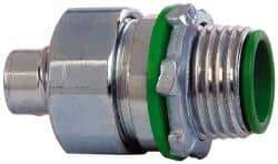 Cooper Crouse-Hinds - 3/8" Trade, Steel Threaded Straight Liquidtight Conduit Connector - Insulated - Apex Tool & Supply