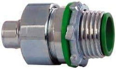 Cooper Crouse-Hinds - 3/8" Trade, Steel Threaded Straight Liquidtight Conduit Connector - Insulated - Apex Tool & Supply