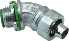 Cooper Crouse-Hinds - 3/8" Trade, Malleable Iron Threaded Angled Liquidtight Conduit Connector - Insulated - Apex Tool & Supply