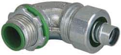 Cooper Crouse-Hinds - 3/8" Trade, Malleable Iron Threaded Angled Liquidtight Conduit Connector - Insulated - Apex Tool & Supply