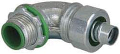 Cooper Crouse-Hinds - 3/8" Trade, Malleable Iron Threaded Angled Liquidtight Conduit Connector - Insulated - Apex Tool & Supply