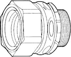 Cooper Crouse-Hinds - 4" Trade, Malleable Iron Threaded Straight Liquidtight Conduit Connector - Noninsulated - Apex Tool & Supply
