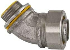 Cooper Crouse-Hinds - 1" Trade, Malleable Iron Threaded Angled Liquidtight Conduit Connector - Insulated - Apex Tool & Supply
