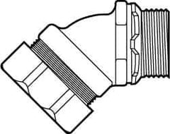 Cooper Crouse-Hinds - 1" Trade, Malleable Iron Threaded Angled Liquidtight Conduit Connector - Noninsulated - Apex Tool & Supply