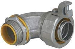 Cooper Crouse-Hinds - 1" Trade, Malleable Iron Threaded Angled Liquidtight Conduit Connector - Insulated - Apex Tool & Supply